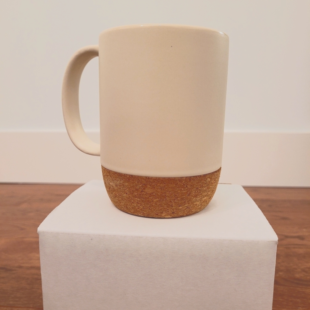 Cork Bottom Ceramic Cream White Coffee Tea Hot Chocolate Travel 12oz Mug Cup